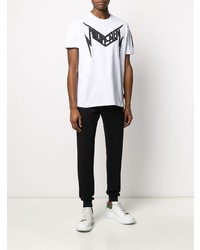 T-shirt à col rond imprimé blanc et noir Philipp Plein