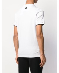 T-shirt à col rond imprimé blanc et noir Philipp Plein