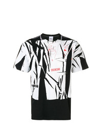 T-shirt à col rond imprimé blanc et noir Tigran Avetysian