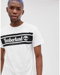 T-shirt à col rond imprimé blanc et noir Timberland