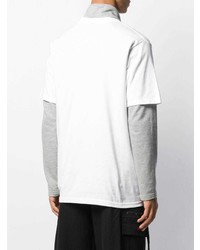 T-shirt à col rond imprimé blanc et noir Stussy