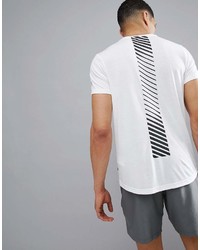 T-shirt à col rond imprimé blanc et noir Asics
