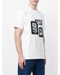 T-shirt à col rond imprimé blanc et noir Misbhv