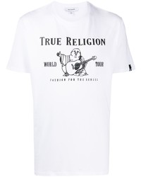 T-shirt à col rond imprimé blanc et noir True Religion