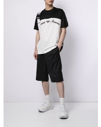 T-shirt à col rond imprimé blanc et noir Emporio Armani