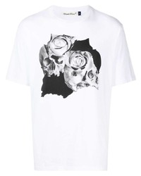 T-shirt à col rond imprimé blanc et noir UNDERCOVE