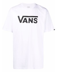 T-shirt à col rond imprimé blanc et noir Vans