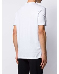 T-shirt à col rond imprimé blanc et noir Emporio Armani