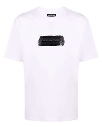 T-shirt à col rond imprimé blanc et noir Vision Of Super