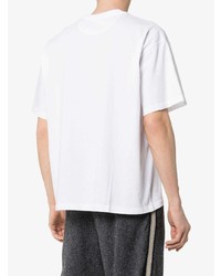 T-shirt à col rond imprimé blanc et noir Valentino