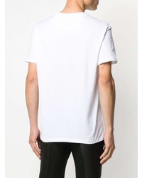 T-shirt à col rond imprimé blanc et noir Valentino