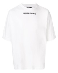 T-shirt à col rond imprimé blanc et noir Vostok CLTH