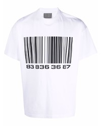 T-shirt à col rond imprimé blanc et noir VTMNTS