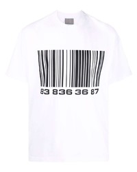 T-shirt à col rond imprimé blanc et noir VTMNTS