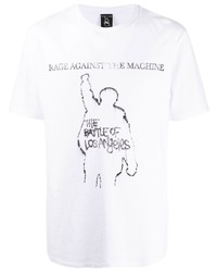 T-shirt à col rond imprimé blanc et noir Wacko Maria