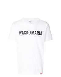 T-shirt à col rond imprimé blanc et noir Wacko Maria