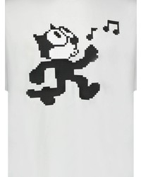 T-shirt à col rond imprimé blanc et noir Mostly Heard Rarely Seen 8-Bit