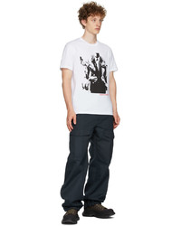 T-shirt à col rond imprimé blanc et noir Alexander McQueen