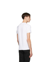 T-shirt à col rond imprimé blanc et noir DSQUARED2