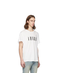 T-shirt à col rond imprimé blanc et noir Amiri