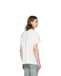 T-shirt à col rond imprimé blanc et noir Amiri