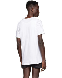 T-shirt à col rond imprimé blanc et noir Tokyo James