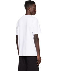 T-shirt à col rond imprimé blanc et noir Versace