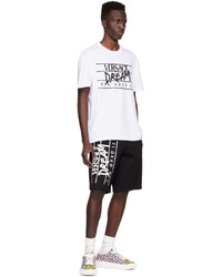 T-shirt à col rond imprimé blanc et noir Versace