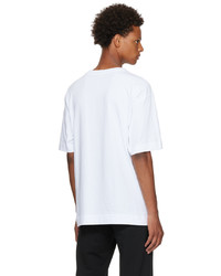 T-shirt à col rond imprimé blanc et noir Dries Van Noten