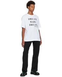 T-shirt à col rond imprimé blanc et noir Dries Van Noten