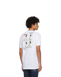 T-shirt à col rond imprimé blanc et noir DSQUARED2