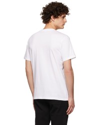 T-shirt à col rond imprimé blanc et noir Moschino