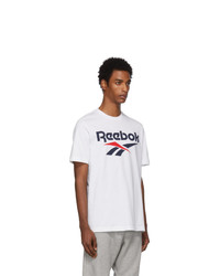 T-shirt à col rond imprimé blanc et noir Reebok Classics