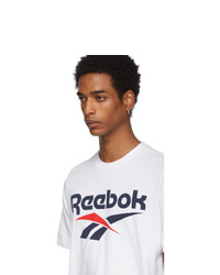 T-shirt à col rond imprimé blanc et noir Reebok Classics