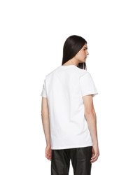 T-shirt à col rond imprimé blanc et noir Helmut Lang