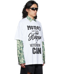 T-shirt à col rond imprimé blanc et noir Vetements