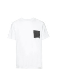 T-shirt à col rond imprimé blanc et noir White Mountaineering