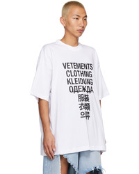 T-shirt à col rond imprimé blanc et noir Vetements