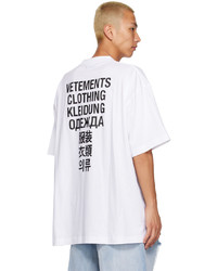 T-shirt à col rond imprimé blanc et noir Vetements