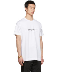 T-shirt à col rond imprimé blanc et noir Givenchy