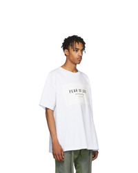 T-shirt à col rond imprimé blanc et noir Fear Of God