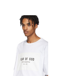 T-shirt à col rond imprimé blanc et noir Fear Of God