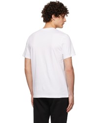 T-shirt à col rond imprimé blanc et noir Moschino