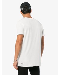 T-shirt à col rond imprimé blanc et noir Ksubi