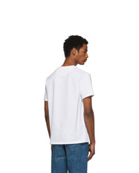T-shirt à col rond imprimé blanc et noir Valentino