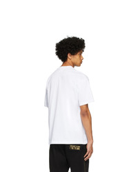 T-shirt à col rond imprimé blanc et noir VERSACE JEANS COUTURE