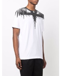 T-shirt à col rond imprimé blanc et noir Marcelo Burlon County of Milan