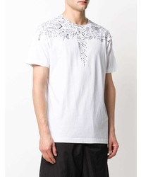 T-shirt à col rond imprimé blanc et noir Marcelo Burlon County of Milan