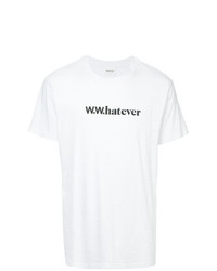 T-shirt à col rond imprimé blanc et noir Wood Wood