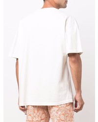 T-shirt à col rond imprimé blanc et noir Rhude